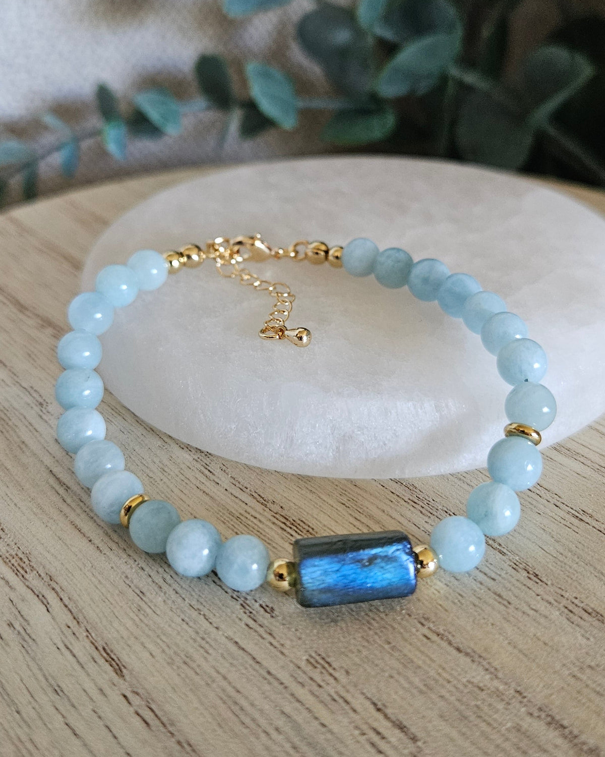 Aquamarine & Labradorite Bracelet | Calm Clarity & Intuitive Strength